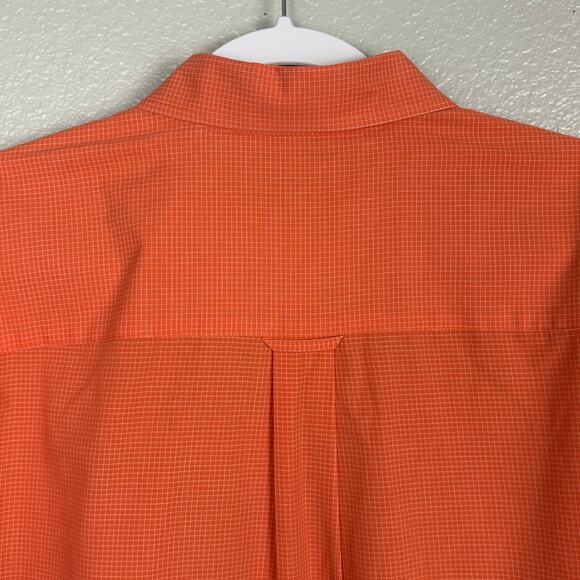 Antigua Orange and White Plaid OSU Size XL Men’s Long Sleeved Dress Shirt - Picture 4 of 11